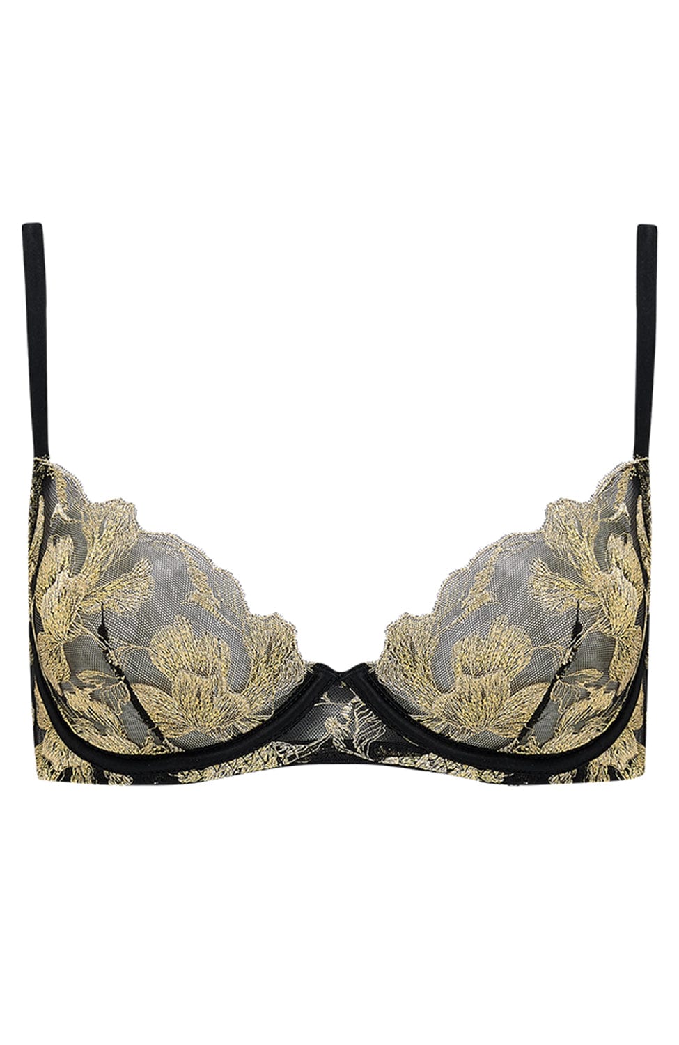 Sheer Lingerie Coco de Mer Bras Black Gold / 32A Oriana Plunge Bra
