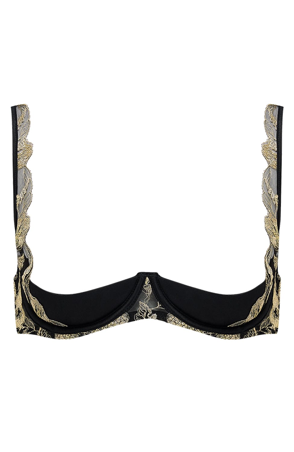 Sheer Lingerie Coco de Mer Bras Black Gold / 2501 / S Oriana Quarter Cup Bra