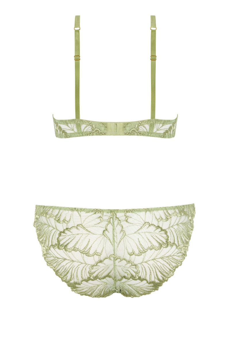 Laurel Plunge Bra and Brief Set-Lingerie Sets-Coco de Mer-SHEER, SHEER, Luxury lingerie brand, Luxury lingerie Hong Kong, Designer lingerie HK, Designer lingerie online, International luxury lingerie, Luxury lingerie gift ideas, buy lingerie online, Designer lingerie global delivery, Luxury lingerie shipping to Australia, Luxury lingerie shipping to Singapore