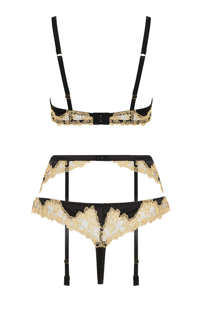 Reina Balconette Bra, Suspender and Thong Set-Lingerie Sets-Coco De Mer-SHEER, SHEER, Luxury lingerie brand, Luxury lingerie Hong Kong, Designer lingerie HK, Designer lingerie online, International luxury lingerie, Luxury lingerie gift ideas, buy lingerie online, Designer lingerie global delivery, Luxury lingerie shipping to Australia, Luxury lingerie shipping to Singapore