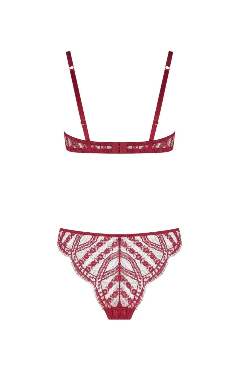 Sheer Lingerie Coco De Mer Lingerie Sets Renata Plunge Bra and Brazilian Knicker Set