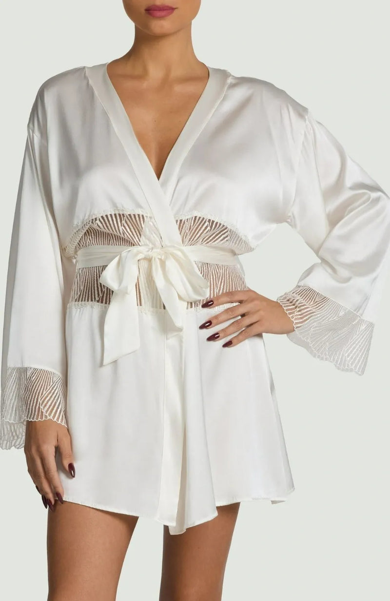 Sheer Lingerie Coco De Mer Loungewear Ivory / O/S Athena Robe