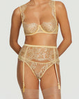 Sheer Lingerie Coco de Mer Underwear Fiorella Suspender Belt