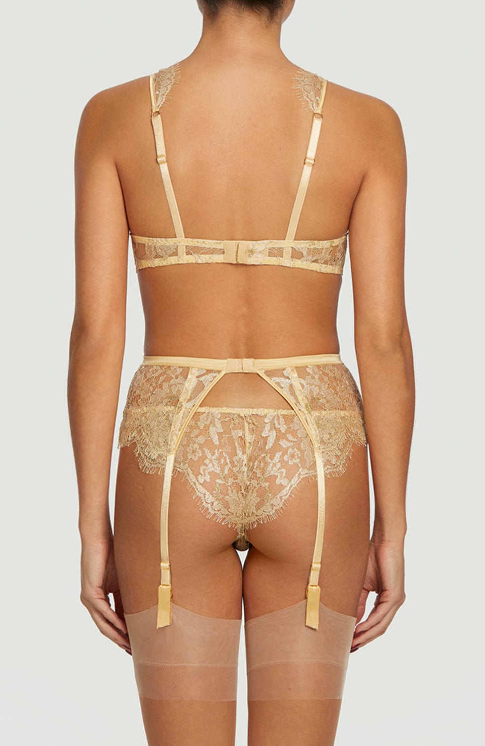 Sheer Lingerie Coco de Mer Underwear Fiorella Suspender Belt