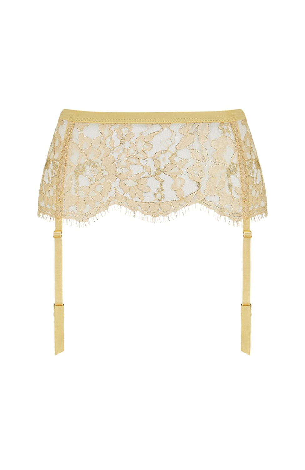 Sheer Lingerie Coco de Mer Underwear Gold / S/M Fiorella Suspender Belt