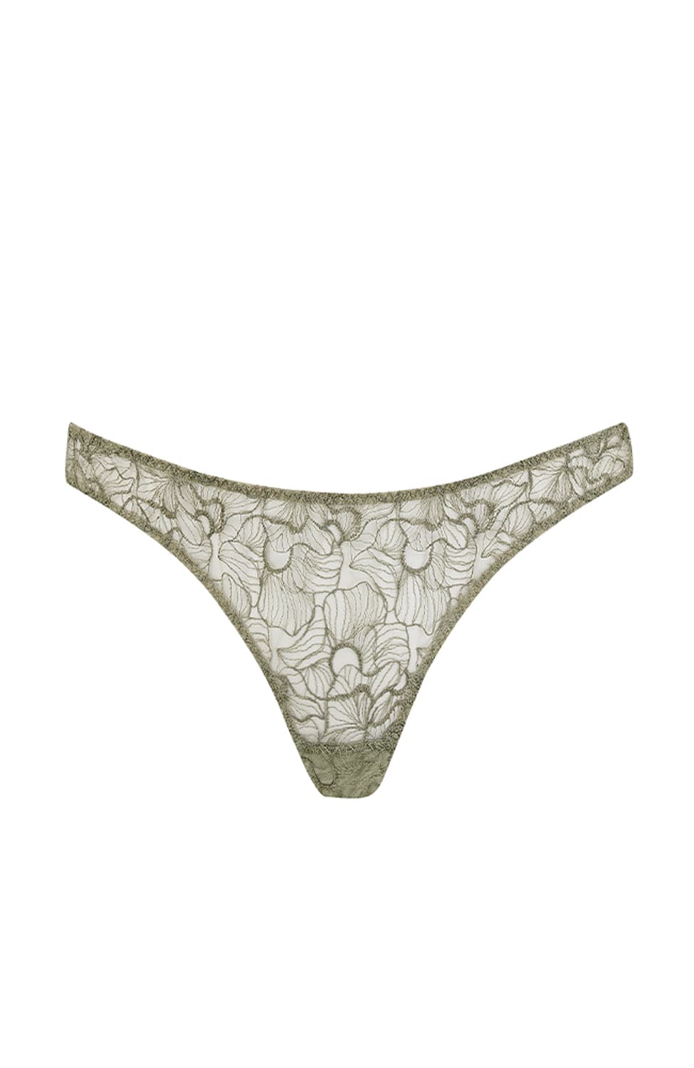 Sheer Lingerie Coco De Mer Underwear Sage / 2501 / XS Lila Skirted Thong