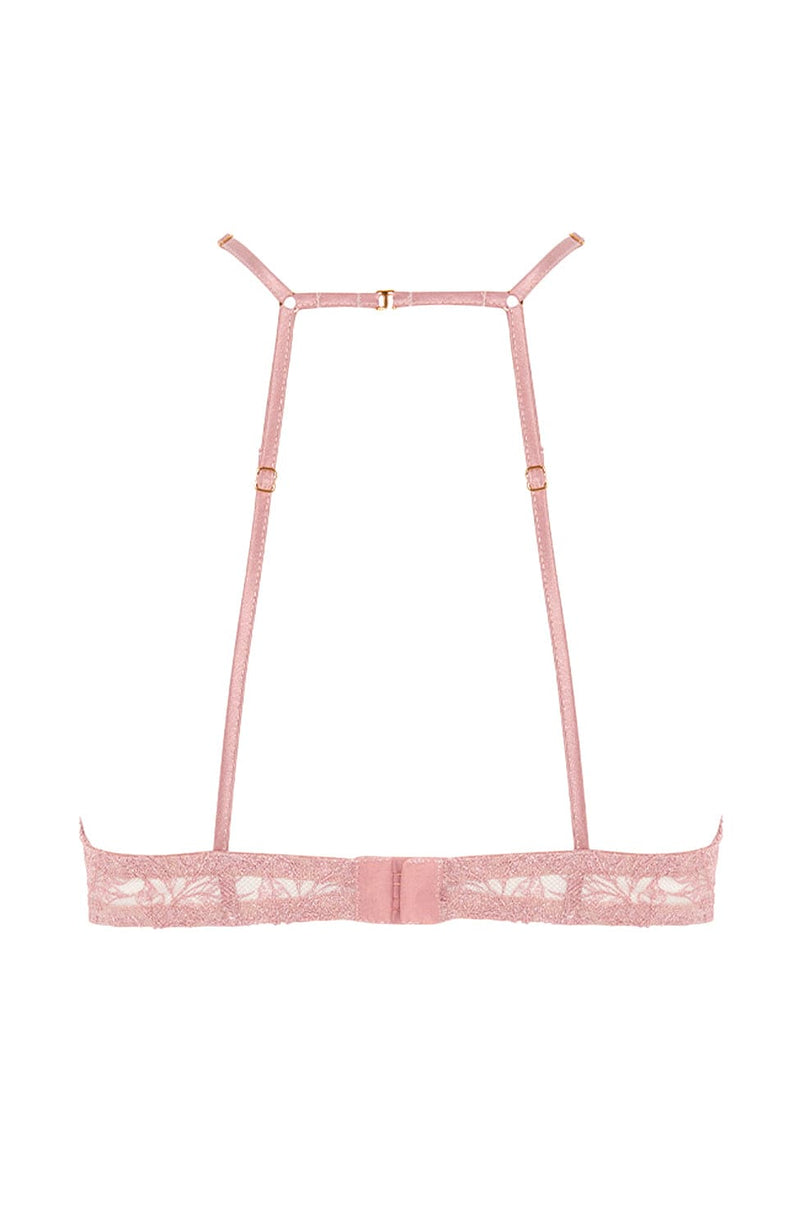 Rose High Neck Plunge Bra-Bras-Coco de Mer x Sheer-SHEER, SHEER, Luxury lingerie brand, Luxury lingerie Hong Kong, Designer lingerie HK, Designer lingerie online, International luxury lingerie, Luxury lingerie gift ideas, buy lingerie online, Designer lingerie global delivery, Luxury lingerie shipping to Australia, Luxury lingerie shipping to Singapore