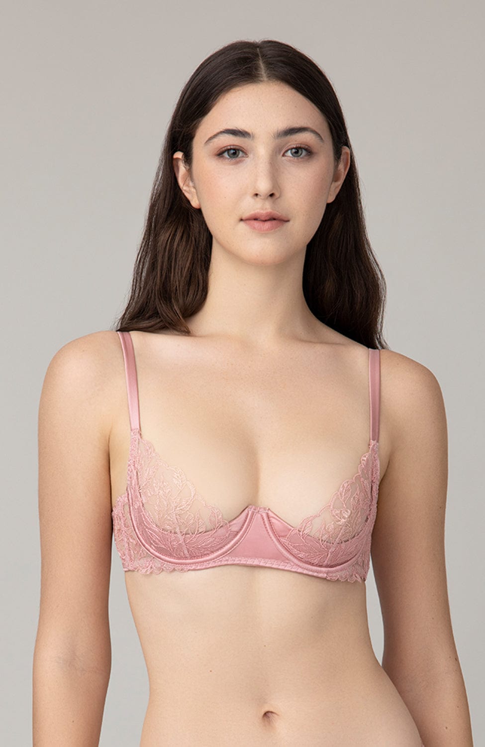 Sheer Lingerie Coco de Mer x Sheer Bras Rose Plunge Bra
