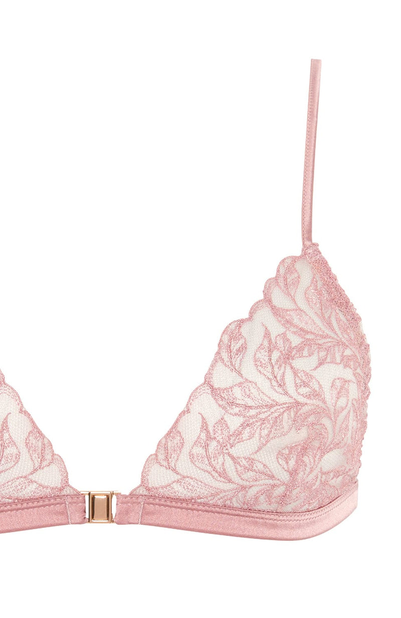 Rose Triangle Bra and Skirted Thong Set-Lingerie Sets-Coco de Mer x Sheer-SHEER, SHEER, Luxury lingerie brand, Luxury lingerie Hong Kong, Designer lingerie HK, Designer lingerie online, International luxury lingerie, Luxury lingerie gift ideas, buy lingerie online, Designer lingerie global delivery, Luxury lingerie shipping to Australia, Luxury lingerie shipping to Singapore