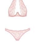 Sheer Lingerie Coco de Mer x Sheer Lingerie Sets Rose High Neck Plunge Bra and Brazilian Knicker Set