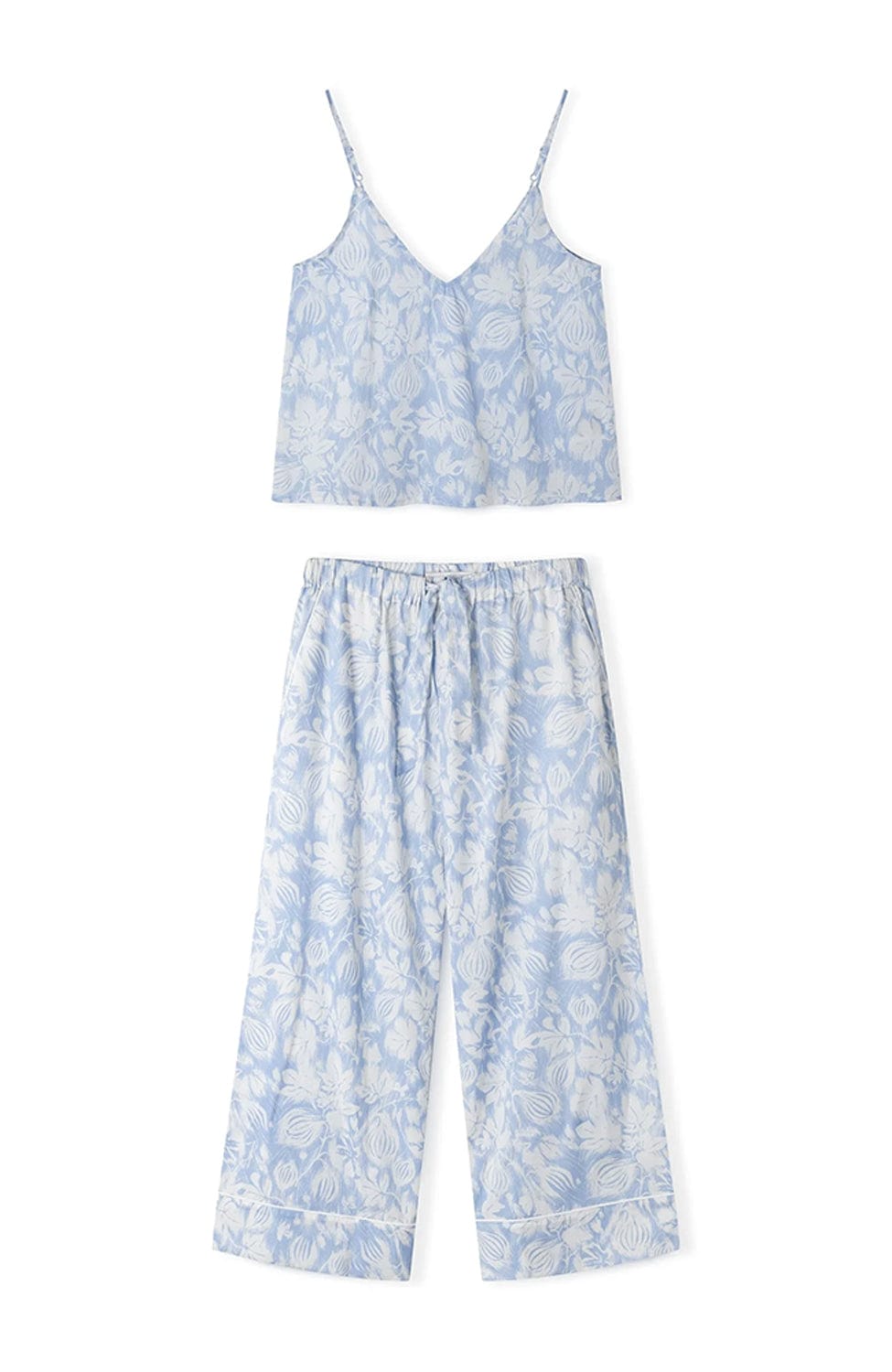 Sheer Lingerie Desmond & Dempsey Loungewear Alma Fig Cami and Wide Leg Set