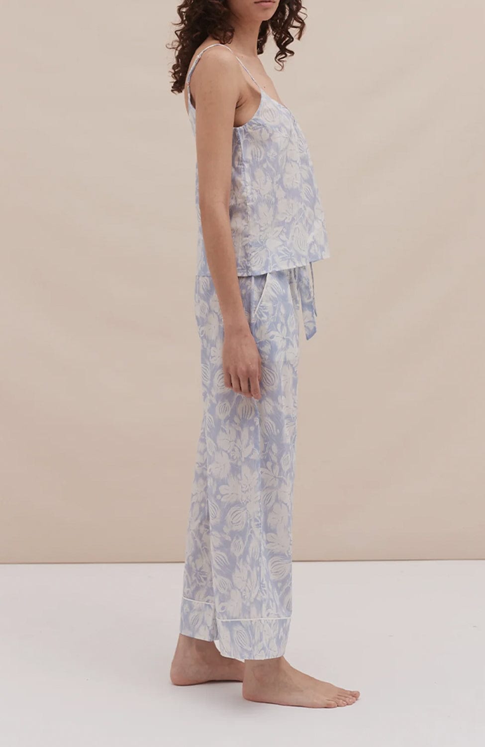 Sheer Lingerie Desmond & Dempsey Loungewear Alma Fig Cami and Wide Leg Set