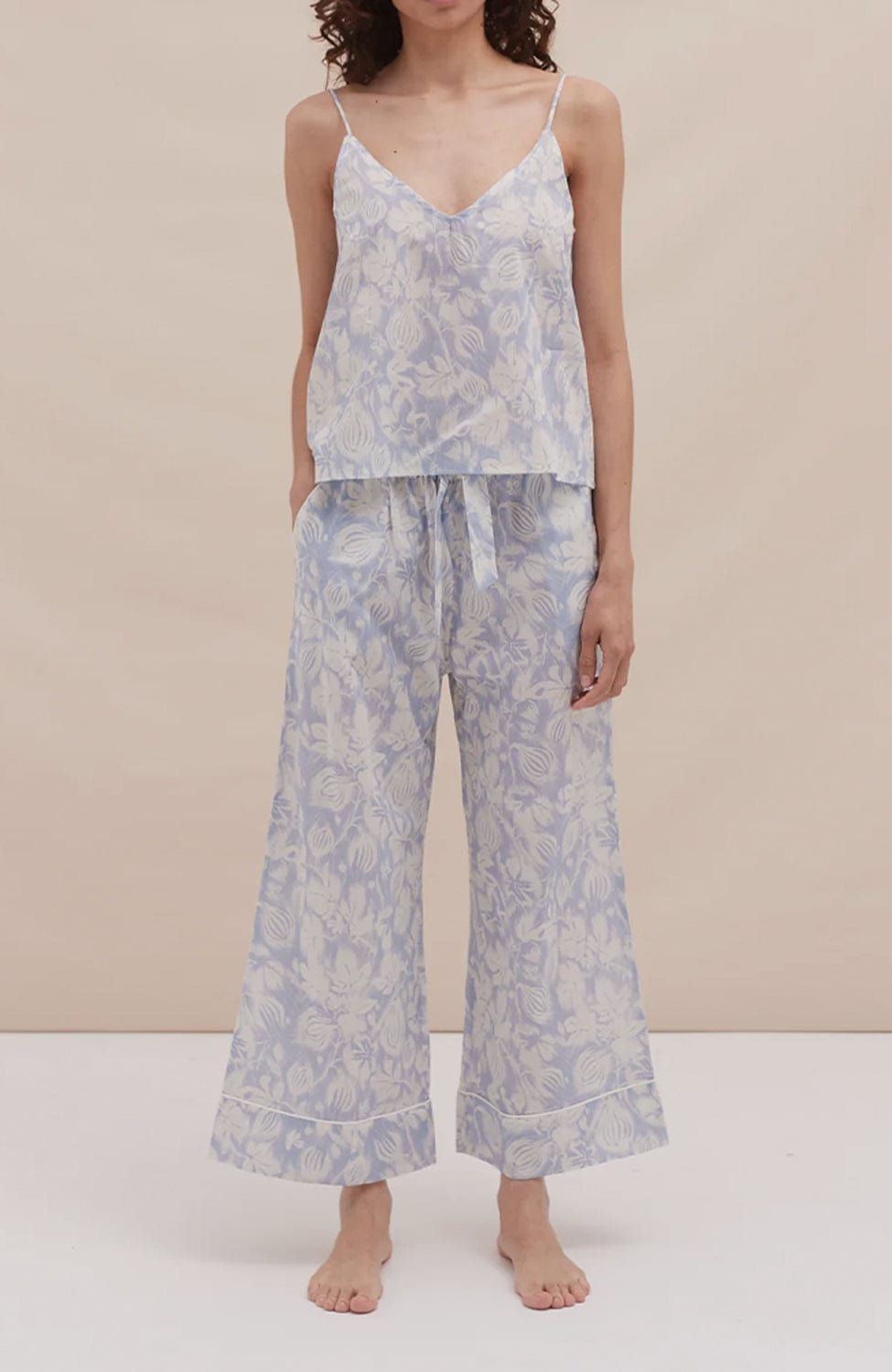 Sheer Lingerie Desmond & Dempsey Loungewear Alma Fig Cami and Wide Leg Set