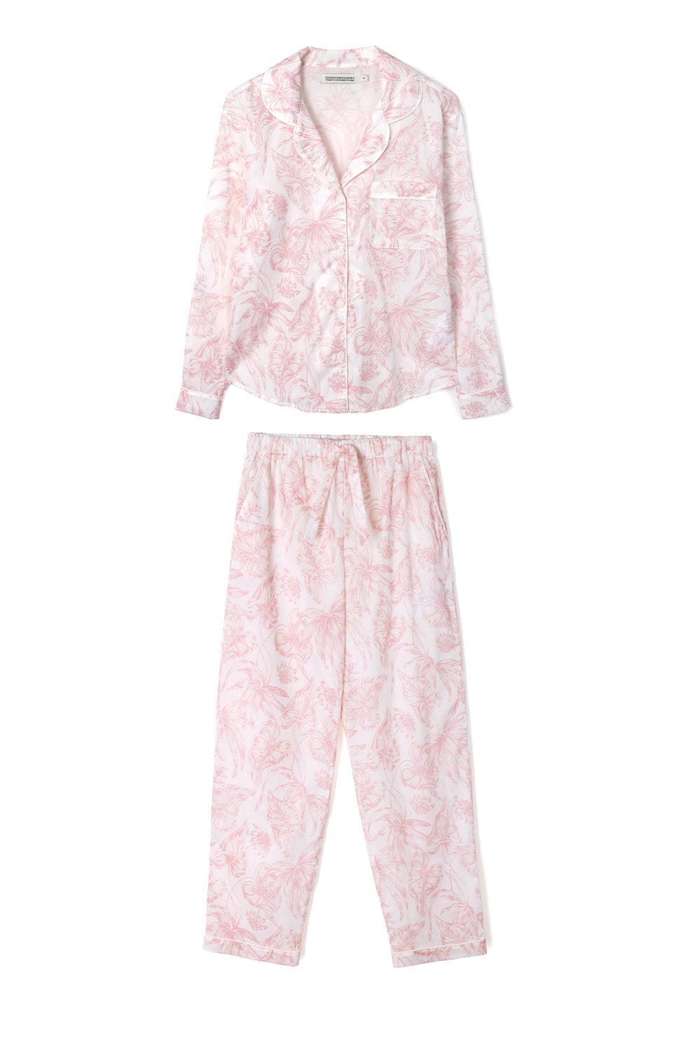 Sheer Lingerie Desmond & Dempsey Loungewear Purist Long Pajamas Set