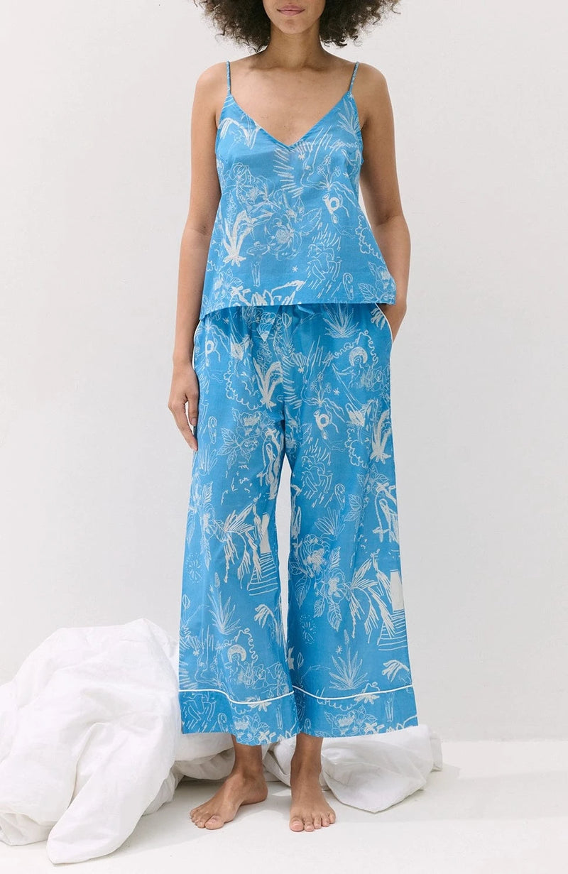 Sheer Lingerie Desmond & Dempsey Loungewear Temple Del Sol Cami & Wide Leg Set
