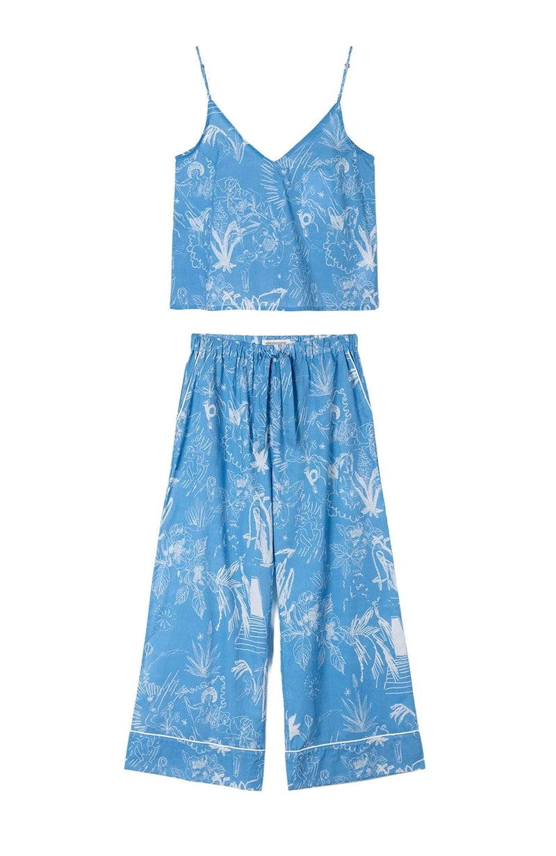 Sheer Lingerie Desmond & Dempsey Loungewear Temple Del Sol Cami & Wide Leg Set