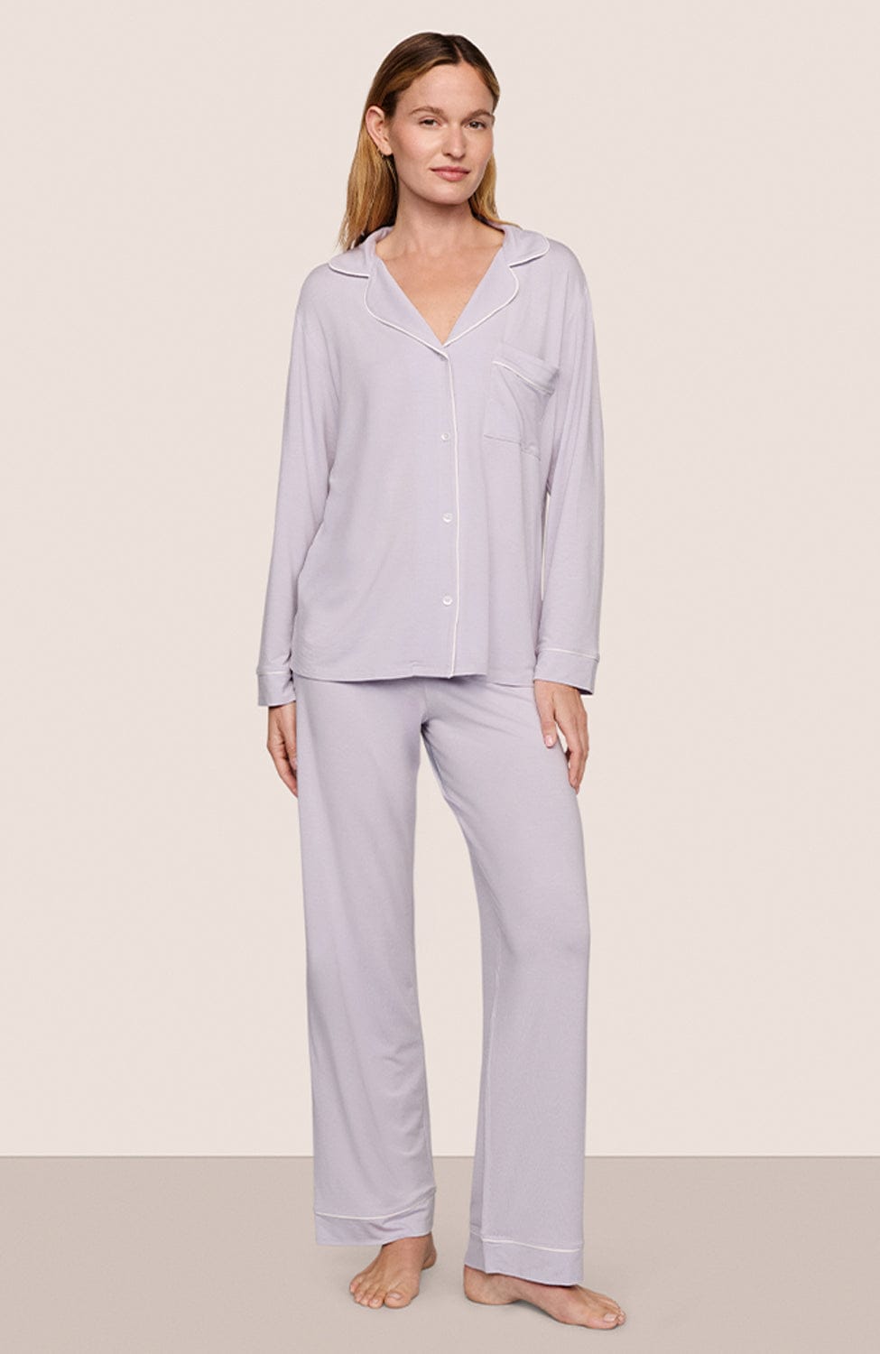 Sheer Lingerie Eberjey Loungewear Thistle Ivory / 2502 / XXS Gisele Long Pajama Set