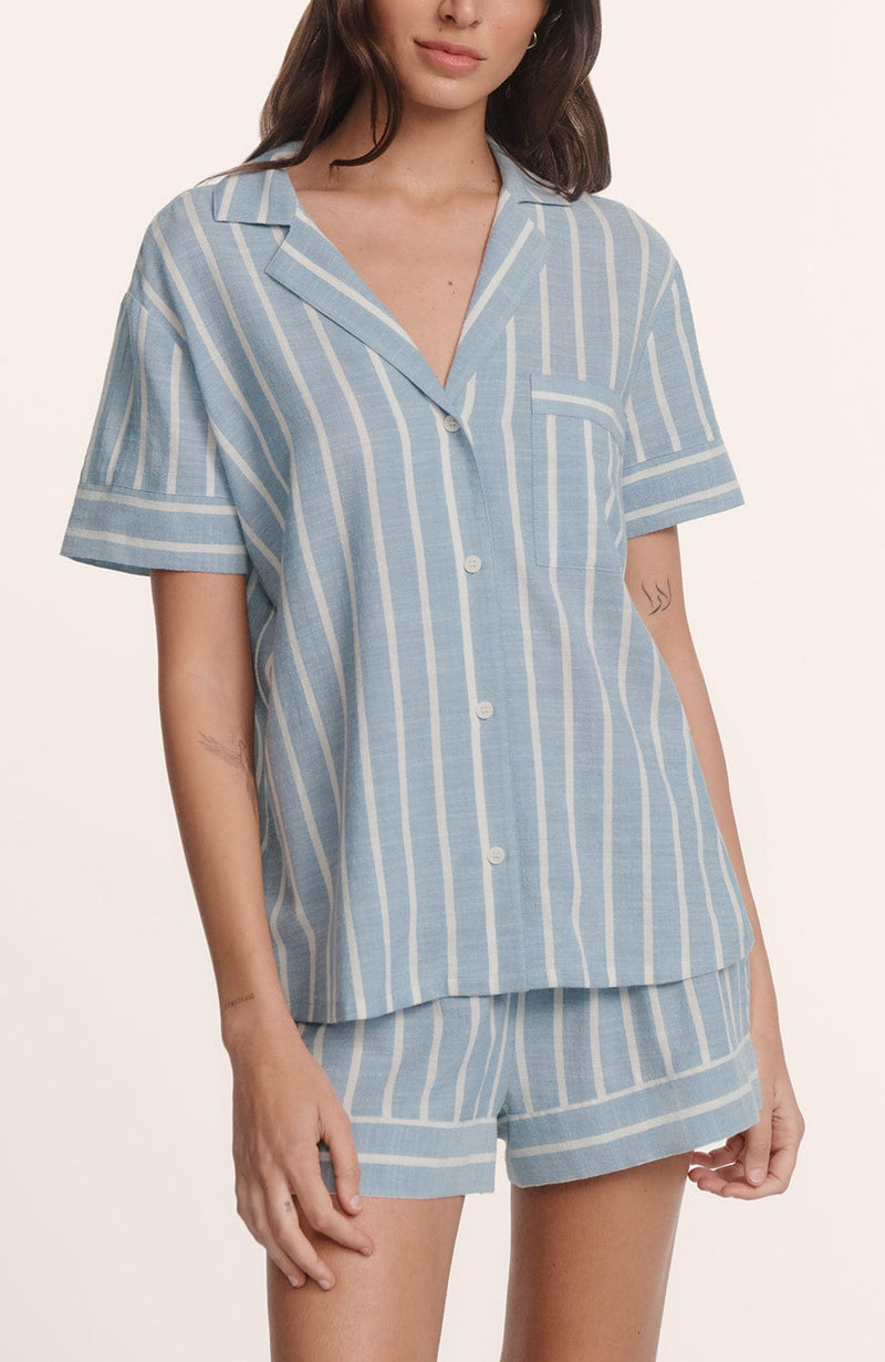 Nautico Shortie Pajama Set-Loungewear-Eberjey-SHEER, SHEER, Luxury lingerie brand, Luxury lingerie Hong Kong, Designer lingerie HK, Designer lingerie online, International luxury lingerie, Luxury lingerie gift ideas, buy lingerie online, Designer lingerie global delivery, Luxury lingerie shipping to Australia, Luxury lingerie shipping to Singapore
