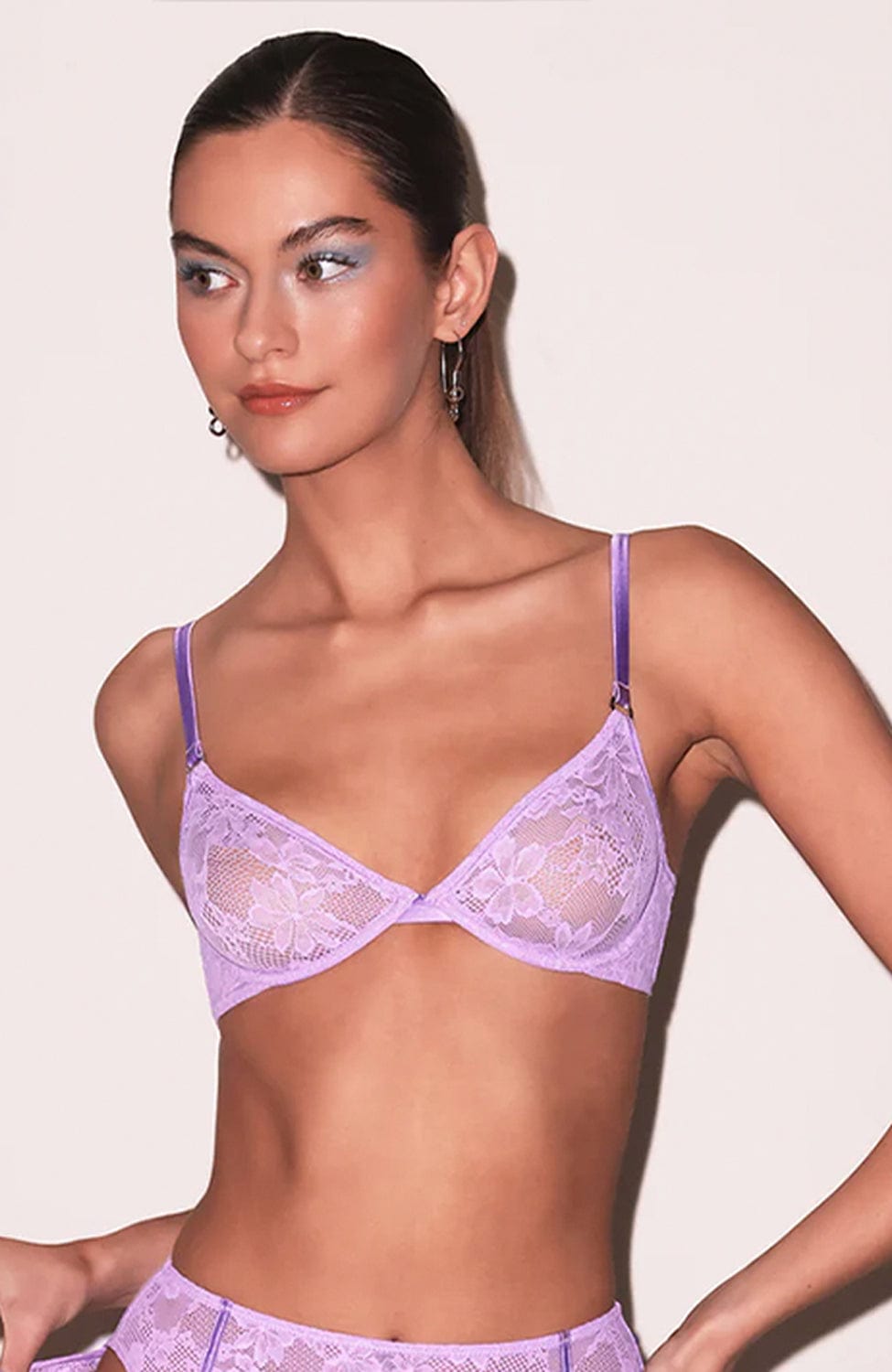 Sheer Lingerie Fleur du Mal Bras Le Stretch Lace Demi Bra