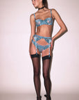 Sheer Lingerie Fleur du Mal Bras Velvet Lily Embroidery Balconette Bra