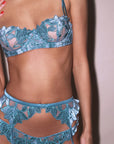 Sheer Lingerie Fleur du Mal Bras Velvet Lily Embroidery Balconette Bra