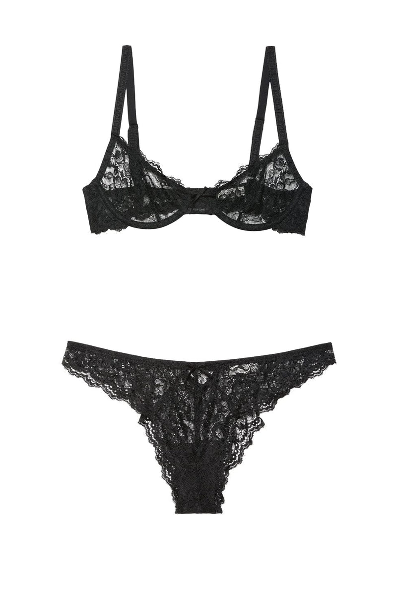 Bianca Lace Balconette Bra and Cheeky Set-Lingerie Sets-Fleur Du Mal-SHEER, SHEER, Luxury lingerie brand, Luxury lingerie Hong Kong, Designer lingerie HK, Designer lingerie online, International luxury lingerie, Luxury lingerie gift ideas, buy lingerie online, Designer lingerie global delivery, Luxury lingerie shipping to Australia, Luxury lingerie shipping to Singapore
