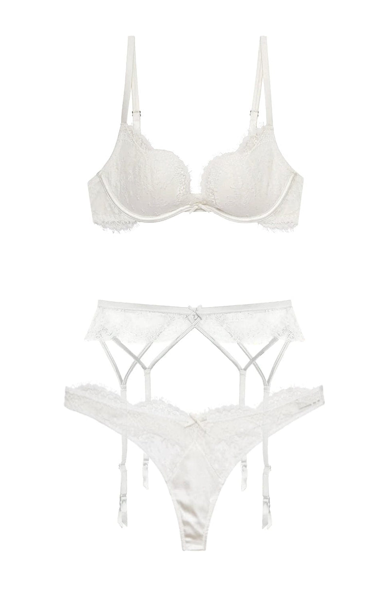 Frankie Lace Seduce U-Plunge Bra, Garter Belt and Thong Set-Lingerie Sets-Fleur Du Mal-SHEER, SHEER, Luxury lingerie brand, Luxury lingerie Hong Kong, Designer lingerie HK, Designer lingerie online, International luxury lingerie, Luxury lingerie gift ideas, buy lingerie online, Designer lingerie global delivery, Luxury lingerie shipping to Australia, Luxury lingerie shipping to Singapore