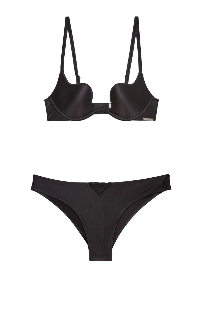 Sheer Lingerie Fleur du Mal Lingerie Sets Le Stretch Gloss Seduce U-Plunge Bra and Cheeky Set