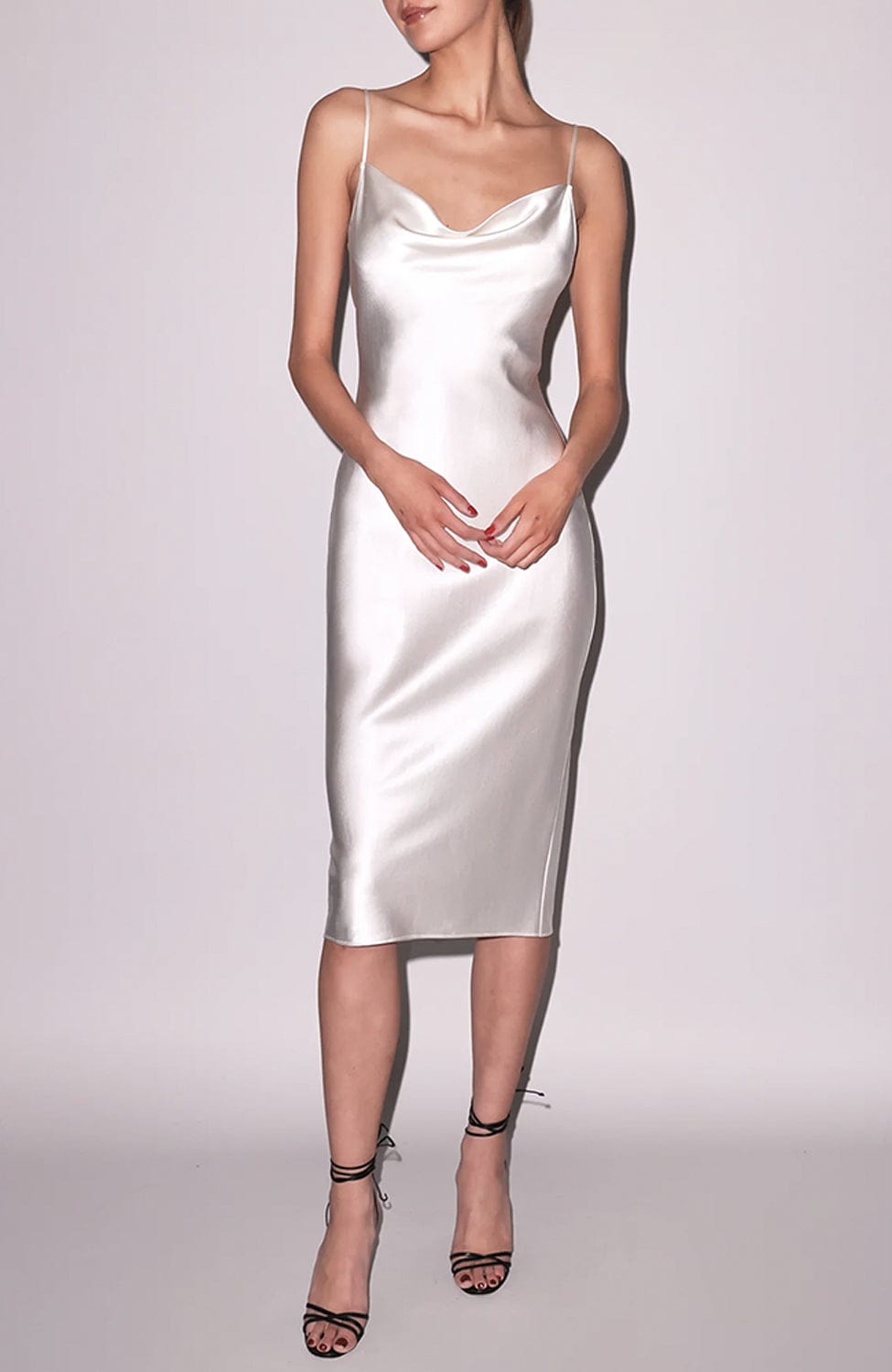 Sheer Lingerie Fleur du Mal Loungewear Cowl Neck Long Slip Dress