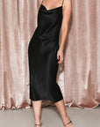 Sheer Lingerie Fleur du Mal Loungewear Cowl Neck Long Slip Dress