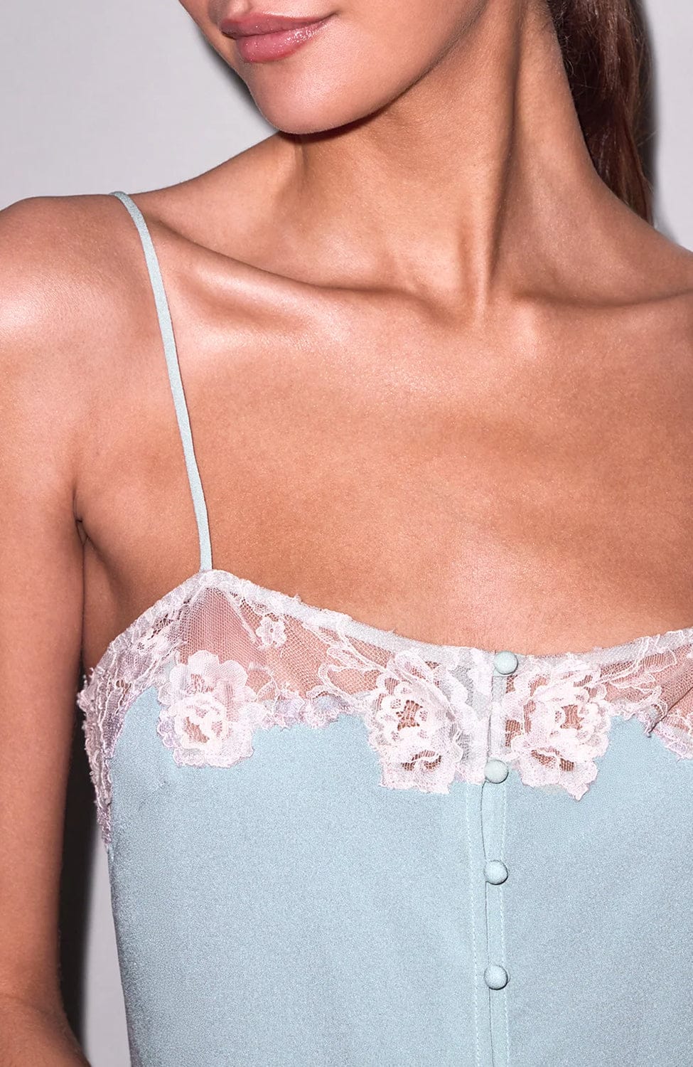 Sheer Lingerie Fleur Du Mal Loungewear Juliet Lace Button Slip