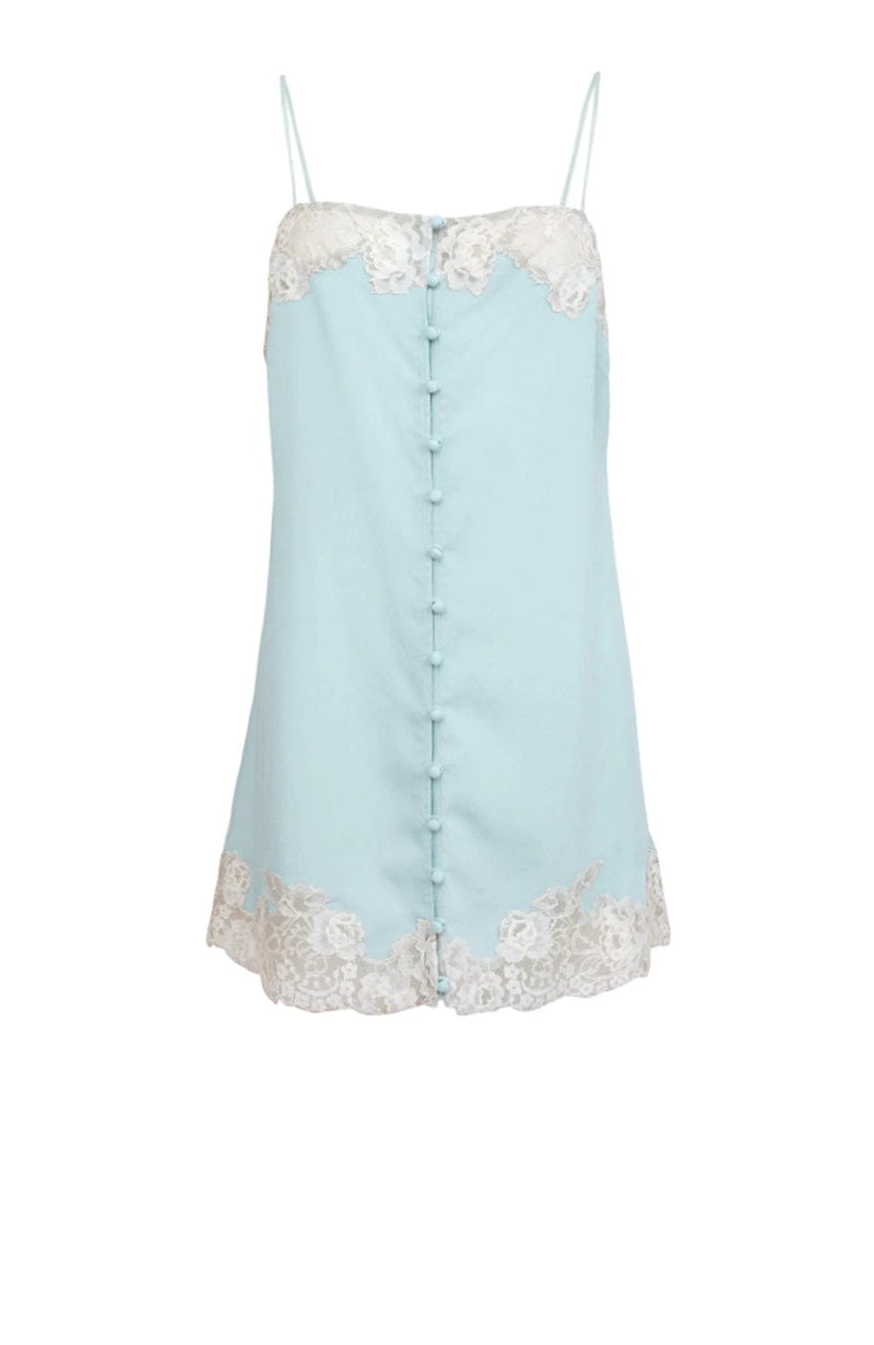 Sheer Lingerie Fleur Du Mal Loungewear Juliet Lace Button Slip