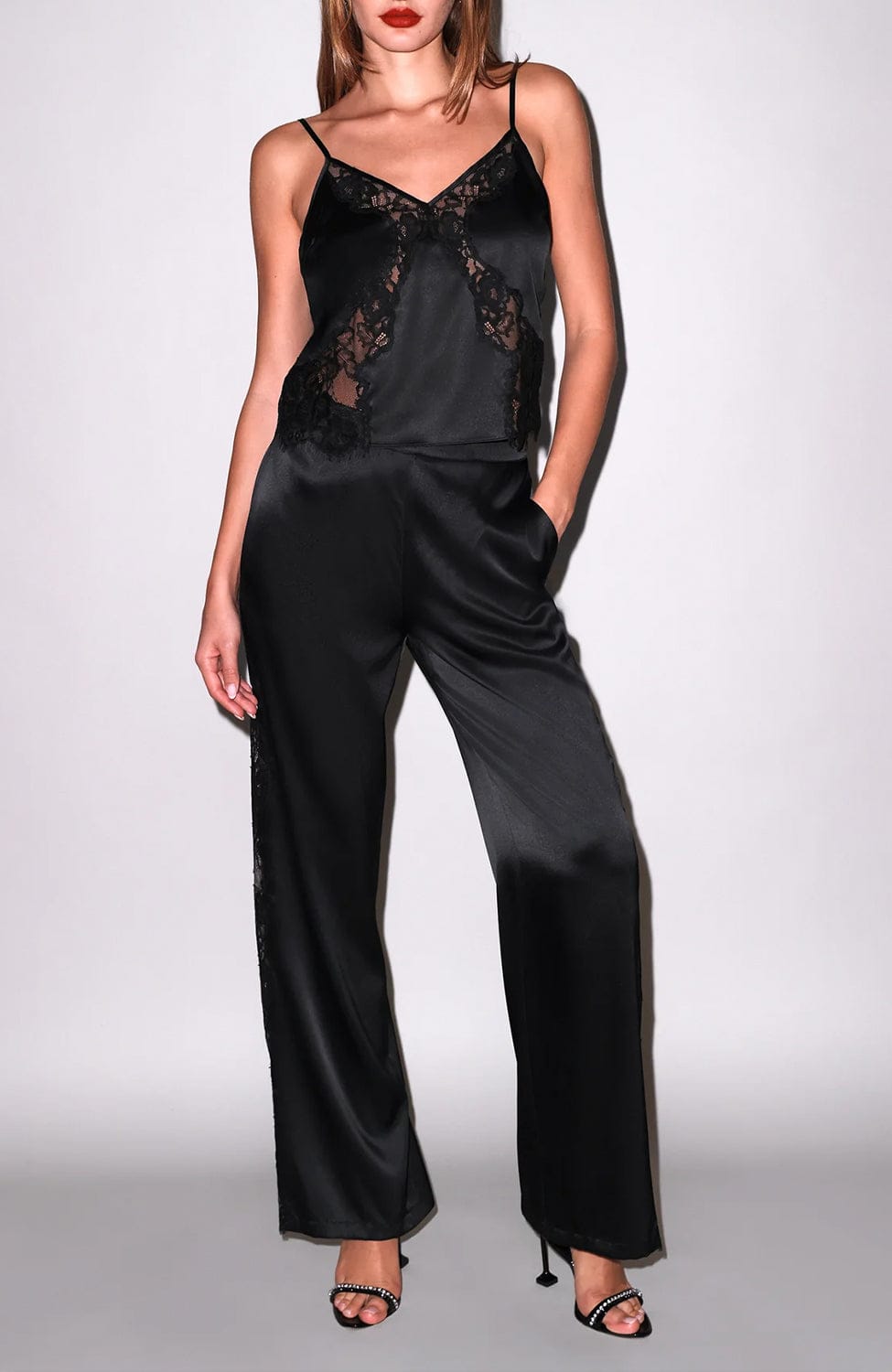 Sheer Lingerie Fleur du Mal Loungewear Juliet Lace Silk Cami