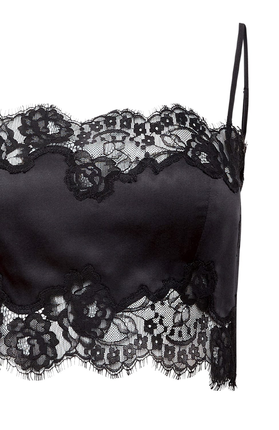 Sheer Lingerie Fleur Du Mal Loungewear Silk and Lace Bandeau Top