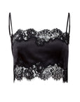 Sheer Lingerie Fleur Du Mal Loungewear Silk and Lace Bandeau Top