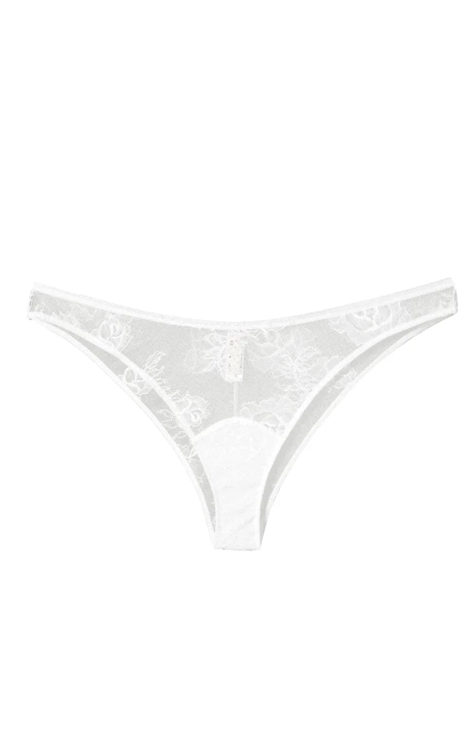 Sheer Lingerie Fleur du Mal Underwear Snow / 9001 / 0 Bouquet Lace Cheeky