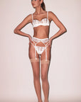 Sheer Lingerie Fleur du Mal Underwear Frankie Lace Strappy Garter Belt
