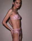 Sheer Lingerie Fleur du Mal Underwear Rose Logo Embroidery Garter Belt