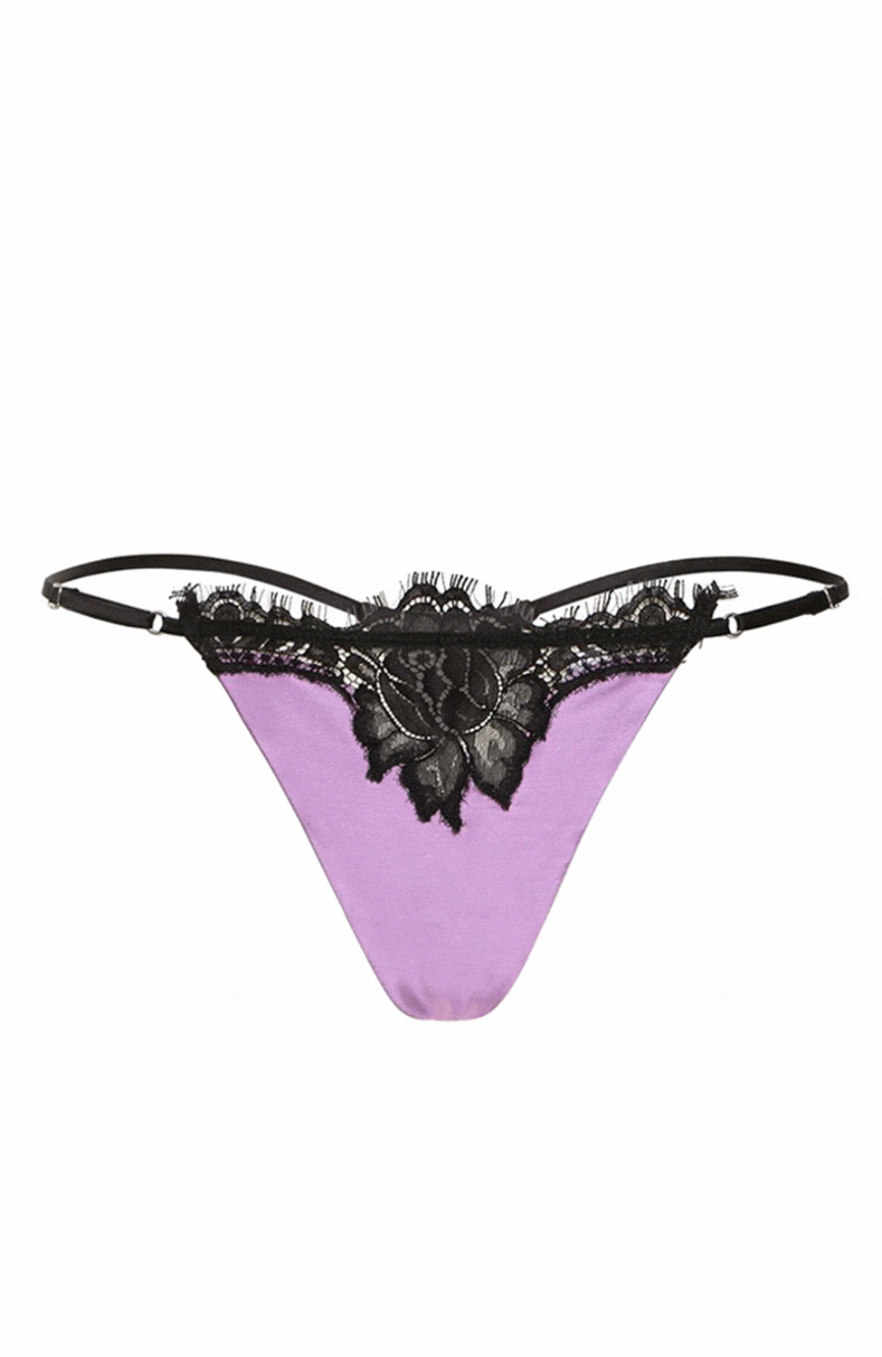 Sheer Lingerie Fleur du Mal Underwear Purple Haze / 2302 / 0 Silk and Lace V String