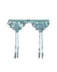Sheer Lingerie Fleur du Mal Underwear Icy Teal / 2402 / 1 Velvet Lily Embroidery Suspender
