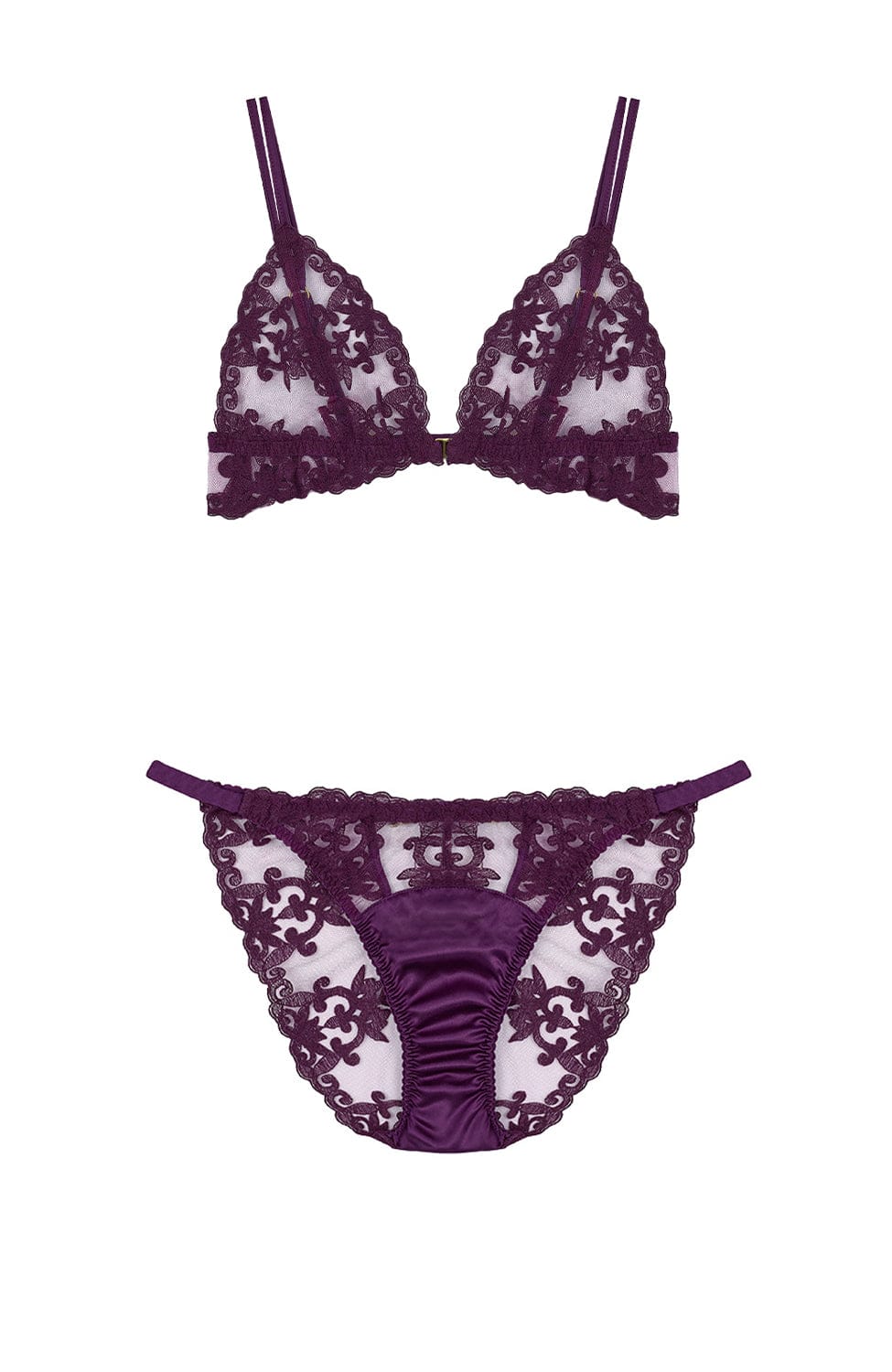 Sheer Lingerie Fleur Of England Cecilia Boudoir Bra and Ouvert Brief Set