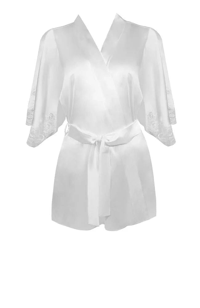 Sheer Lingerie Fleur of England Loungewear White / 1001 / O/S Signature Lace Silk Robe