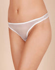 Sheer Lingerie Gilda & Pearl Underwear Diana Silk and Marabou Feather Pom Pom Thong