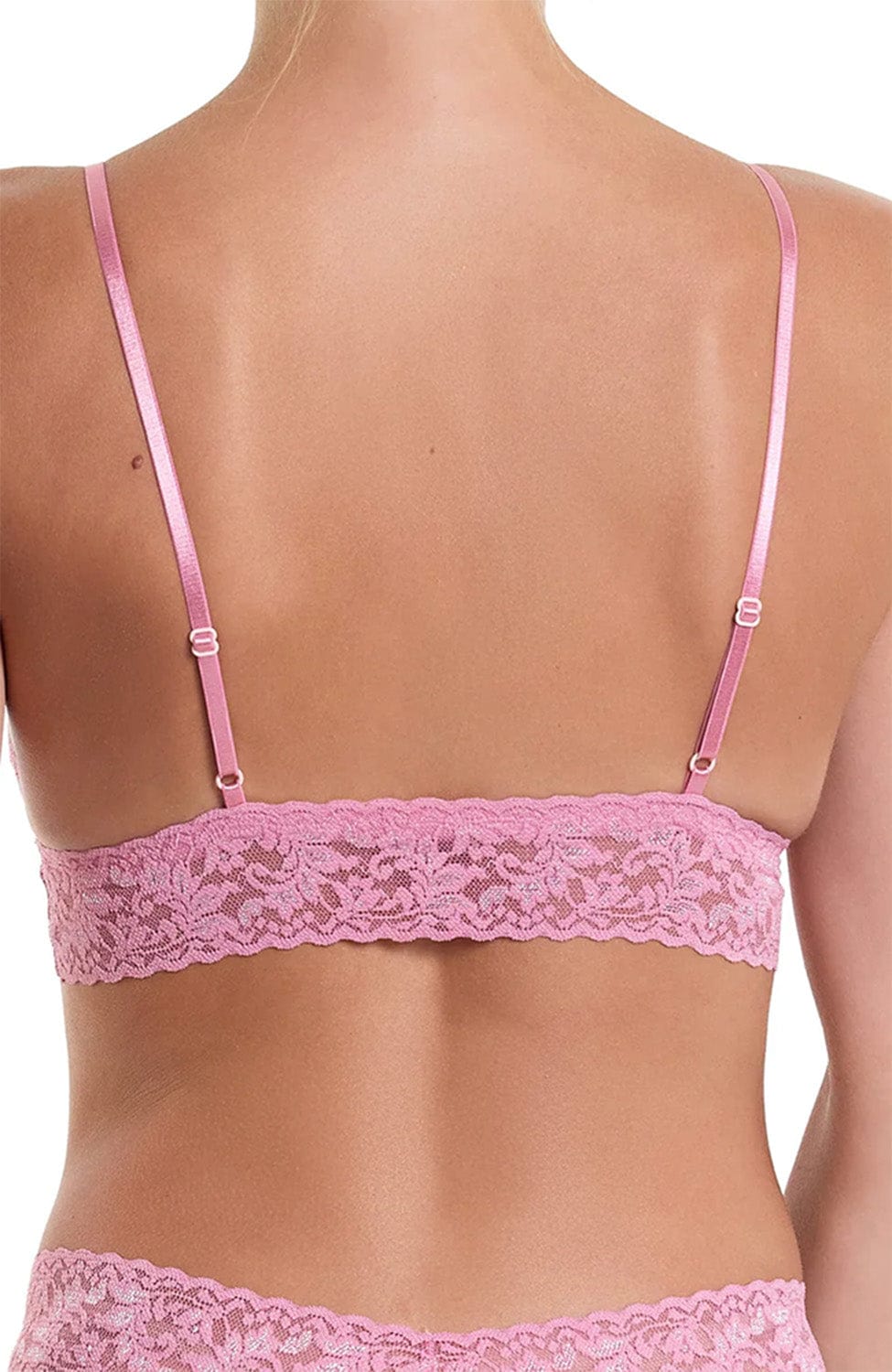 Sheer Lingerie Hanky Panky Bras Signature Lace Padded Triangle Bralette and Low Rise Thong Set