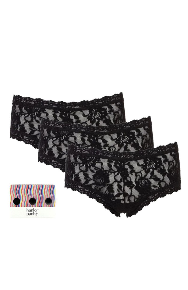 Signature Lace Boyshort 3 Pack-Underwear-Hanky Panky-SHEER, SHEER, Luxury lingerie brand, Luxury lingerie Hong Kong, Designer lingerie HK, Designer lingerie online, International luxury lingerie, Luxury lingerie gift ideas, buy lingerie online, Designer lingerie global delivery, Luxury lingerie shipping to Australia, Luxury lingerie shipping to Singapore
