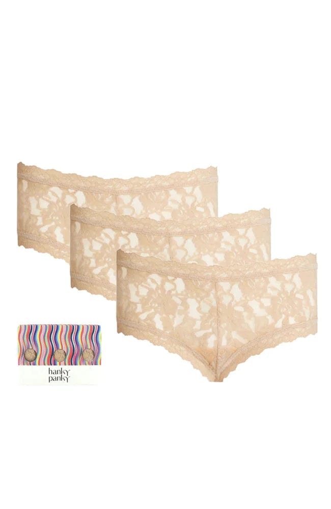 Sheer Lingerie Hanky Panky Underwear Chai / 1001 / XS Signature Lace Boyshort 3 Pack