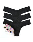 Sheer Lingerie Hanky Panky Underwear Black / 1001 / O/S Signature Lace Low Rise Thong 3 Pack