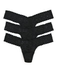 Sheer Lingerie Hanky Panky Underwear Black / 1001 / O/S Signature Lace Low Rise Thong 3 Pack