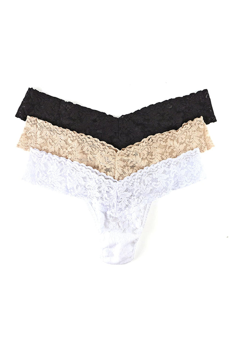 Signature Lace Low Rise Thong 3 Pack-Underwear-Hanky Panky-SHEER, SHEER, Luxury lingerie brand, Luxury lingerie Hong Kong, Designer lingerie HK, Designer lingerie online, International luxury lingerie, Luxury lingerie gift ideas, buy lingerie online, Designer lingerie global delivery, Luxury lingerie shipping to Australia, Luxury lingerie shipping to Singapore