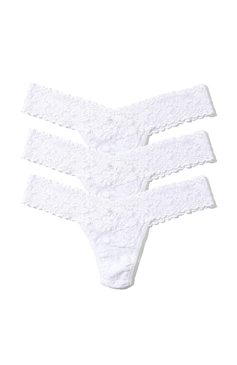 Sheer Lingerie Hanky Panky Underwear White / 1001 / O/S Signature Lace Low Rise Thong 3 Pack